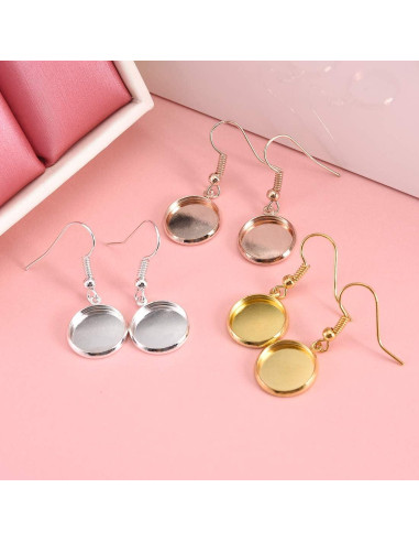 Ganchos de Aretes LANBEIDE 12mm 84 Pcs 7 Colores Joyería DIY