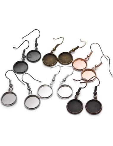 Ganchos de Aretes LANBEIDE 12mm 84 Pcs 7 Colores Joyería DIY