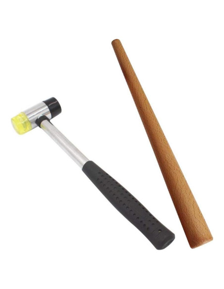 Kit de Herramientas para Joyeros - Martillo de Goma y Mandril de Anillo de Madera Kit de Herramientas para Joyeros - Martillo de Goma y Mandril de Anillo de Madera