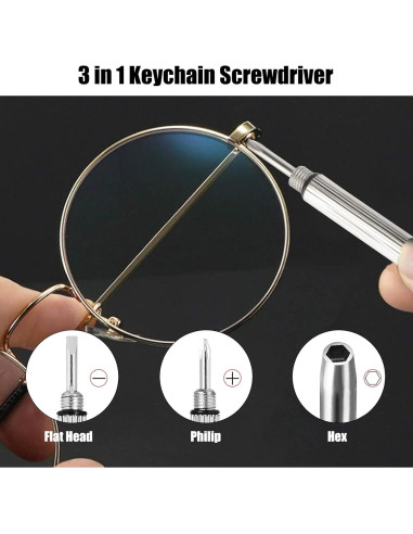 Juego de Destornilladores de Gafas 12 Pcs AccEncyc Acero Inoxidable