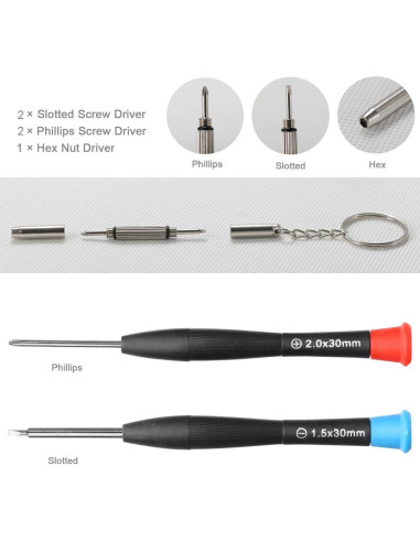 Kit de Reparación de Gafas Bayite con 1000 Piezas y Herramientas