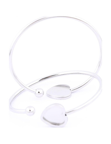5 Piezas Base de Pulsera Corazón 12mm Acero Inoxidable Reidgaller