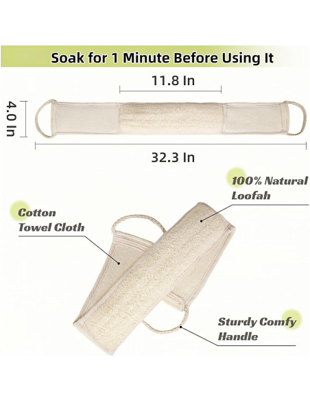 Esponja de Lufa Natural Jopplim para Espalda 82x10 cm Esponja de Lufa Natural Jopplim para Espalda 82x10 cm