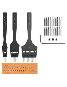 Perforador de Cuero WUTA 3mm con 3 Puntas Removibles