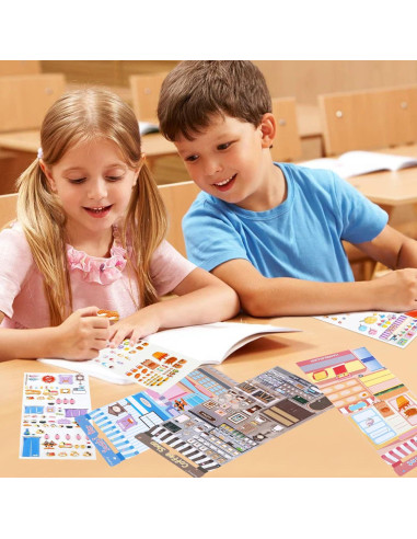 Juego de Stickers Puffy SHANGRLA - 4 Hojas de Comida