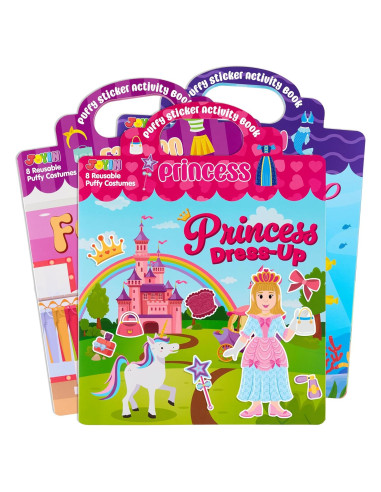 JOYIN Libros de Pegatinas Reutilizables 3D - 3 Pcs Sirena, Princesa, Moda