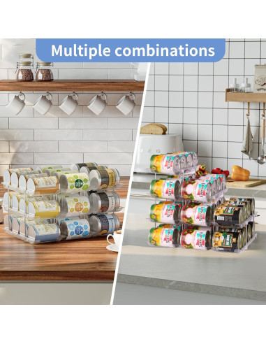 Organizador de Latas 3 Niveles Jsyrjing Transparente 36 Latas