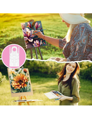 Kit de Pintura Tenceur 72 Piezas Lienzos Pre Dibujados Flores