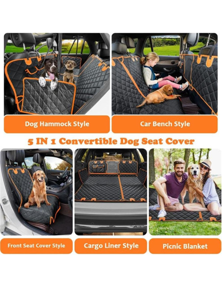 Funda de Asiento para Perros Qbellpet 5 en 1 Impermeable 135x150cm Funda de Asiento para Perros Qbellpet 5 en 1 Impermeable 135x150cm
