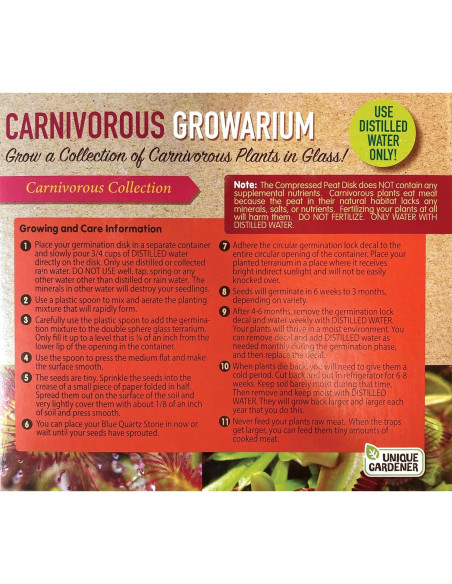 Kit de Terrario de Vidrio para Cultivar Atrapamoscas y Sundew Kit de Terrario de Vidrio para Cultivar Atrapamoscas y Sundew