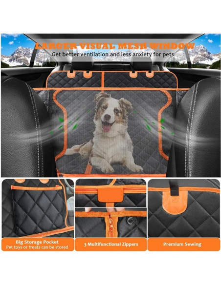 Funda de Asiento para Perros Qbellpet 5 en 1 Impermeable 135x150cm Funda de Asiento para Perros Qbellpet 5 en 1 Impermeable 135x150cm