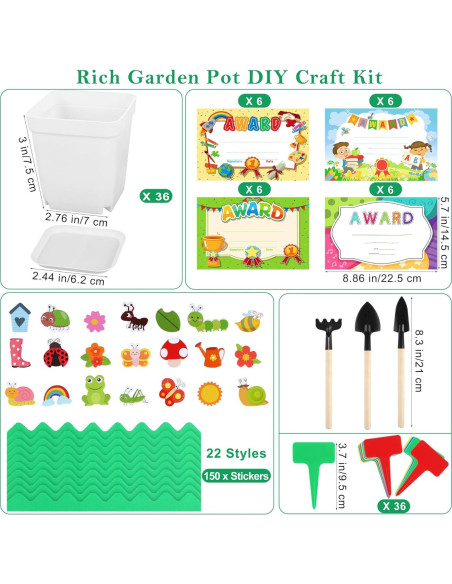 Kit de Manualidades de Jardín Elcoho 36 Macetas Plástico DIY Kit de Manualidades de Jardín Elcoho 36 Macetas Plástico DIY
