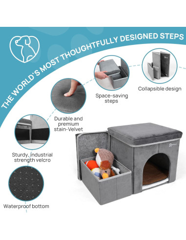 Escalera Plegable para Mascotas RYpetmia 2 Niveles Antideslizante