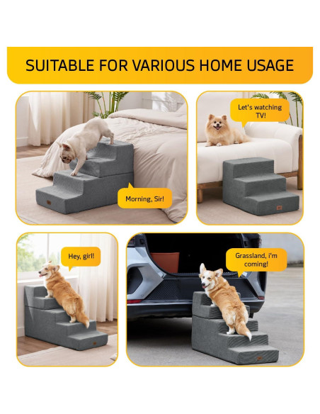 Escaleras para Perros ABCPET 4 Pasos Extra Anchas Antideslizantes Escaleras para Perros ABCPET 4 Pasos Extra Anchas Antideslizantes