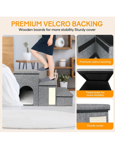 Escaleras Plegables para Perros Petizer 3 Escalones 43 cm
