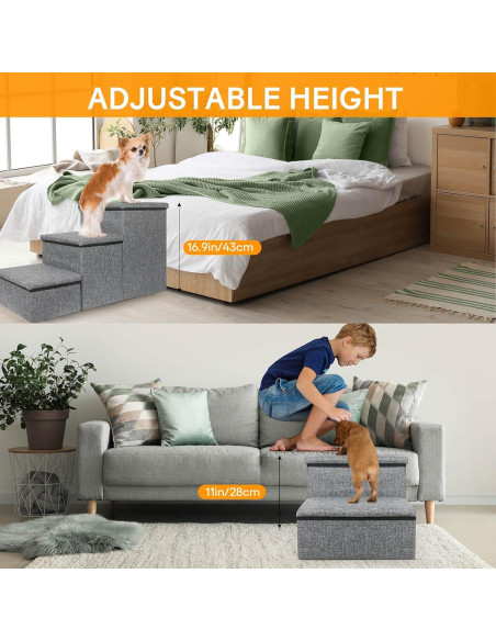 Escaleras Plegables para Perros Petizer 3 Escalones 43 cm Escaleras Plegables para Perros Petizer 3 Escalones 43 cm