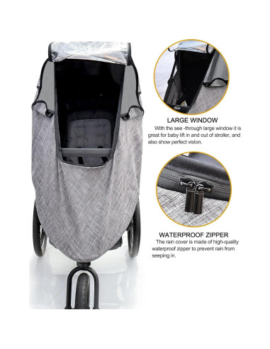 Cubierta de Lluvia Universal para Cochecito - Impermeable y Ventilada