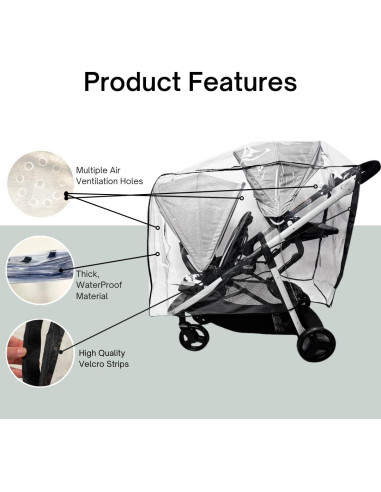 Funda lluvia y viento SASHA para cochecito Graco Ready2Grow 2.0