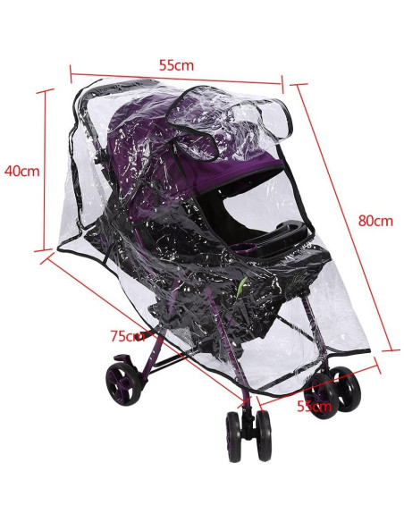 Cubierta de Lluvia Universal para Cochecito de Bebé PVC Transparente Cubierta de Lluvia Universal para Cochecito de Bebé PVC Transparente