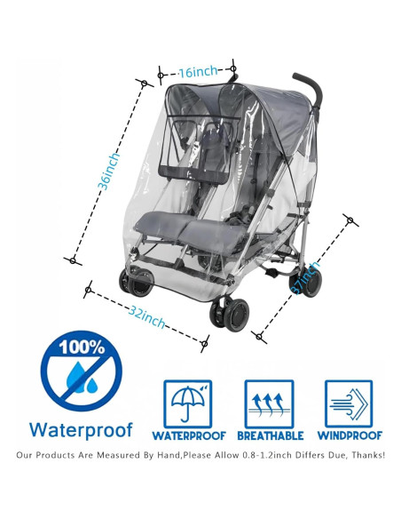 Cubierta de Lluvia Universal para Cochecito Doble - Impermeable Cubierta de Lluvia Universal para Cochecito Doble - Impermeable