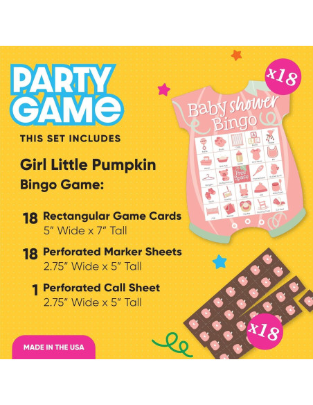 Juego de Bingo Niña Pequeña Calabaza - 18 Tarjetas y Marcadores Juego de Bingo Niña Pequeña Calabaza - 18 Tarjetas y Marcadores