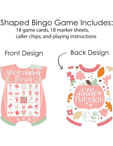 Juego de Bingo Niña Pequeña Calabaza - 18 Tarjetas y Marcadores