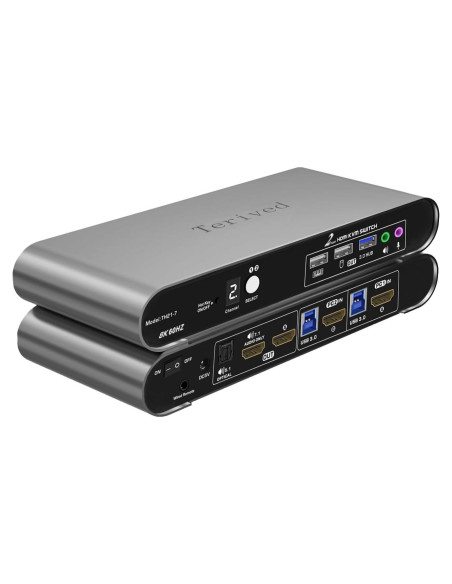 Interruptor KVM Automático 2 PCs 1 Monitor HDMI 8K 60Hz Terived Interruptor KVM Automático 2 PCs 1 Monitor HDMI 8K 60Hz Terived