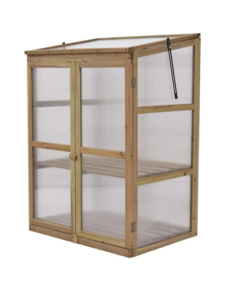 Invernadero Portátil de Madera Giantex 76.2x57 cm para Jardín Invernadero Portátil de Madera Giantex 76.2x57 cm para Jardín