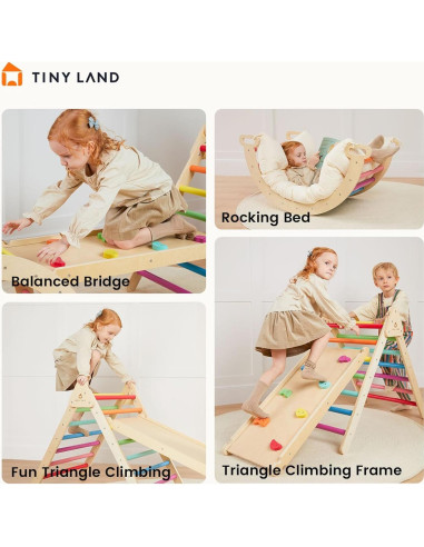 Conjunto de Escalada Montessori Tiny Land 7 en 1 Arcoíris