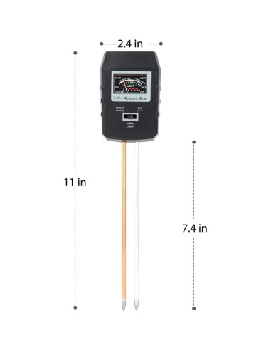 Medidor de Suelo 3-en-1 Altatac - pH, Humedad y Luz