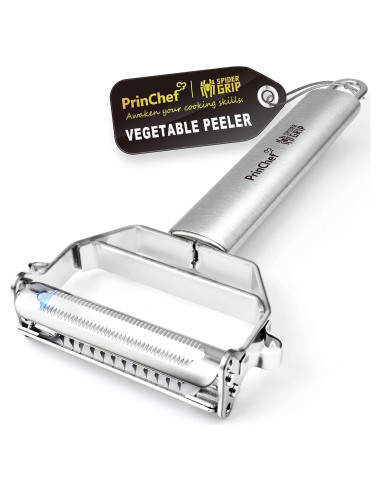 Pelador de Verduras PrinChef 3 en 1 Acero Inoxidable Ergonómico