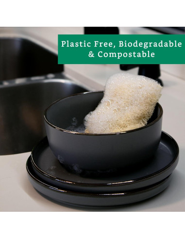 Esponjas de Lufa Natural LooLife para Cocina - Paquete de 10