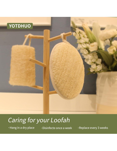 Esponja Exfoliante de Lufa Natural YOTDHUO - Paquete de 2
