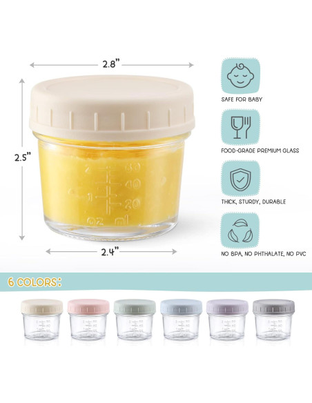 VITEVER Tarros de Almacenamiento de Comida para Bebés 12Pack 4oz VITEVER Tarros de Almacenamiento de Comida para Bebés 12Pack 4oz