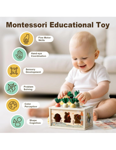 Cubo de Actividades Montessori Joyreal 8 en 1 para Niños 12 meses+