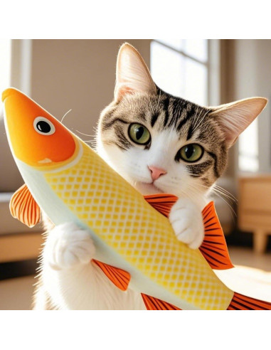 Juguete Interactivo para Gatos WZADXMC con Hierba Gatera Amarillo