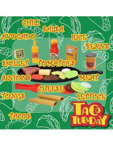Juego de Comida Taco Mexicano para Niños - 21 Piezas
