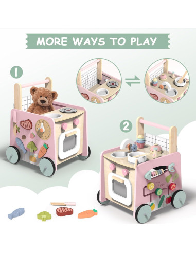 Andador de Madera Multifuncional Gigglegems 4 en 1 para Bebés