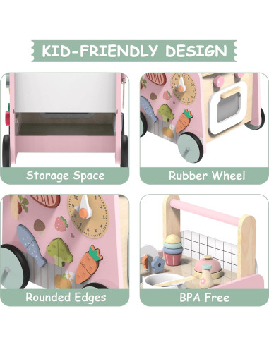 Andador de Madera Multifuncional Gigglegems 4 en 1 para Bebés
