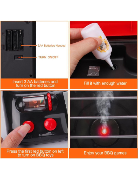 Juego de Cocina Parrilla para Niños ZHIBO con Sonido y Luz Juego de Cocina Parrilla para Niños ZHIBO con Sonido y Luz