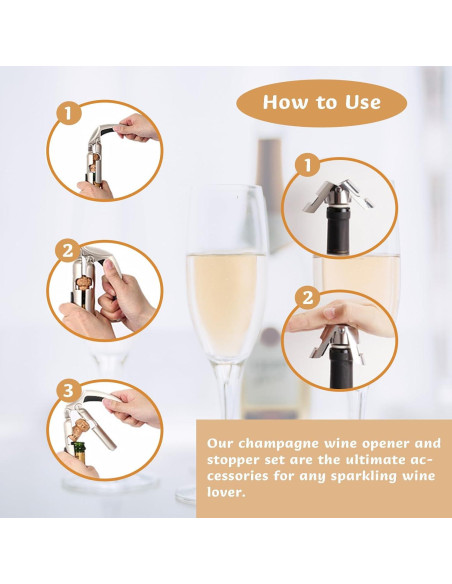 Abrebotellas de Champagne Ragyzity Portátil Zinc Ergonómico Abrebotellas de Champagne Ragyzity Portátil Zinc Ergonómico