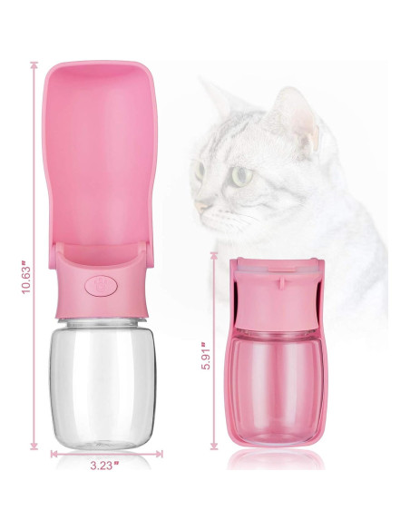 Botella de Agua Plegable AIKIDS 550ml Rosa para Perros y Gatos Botella de Agua Plegable AIKIDS 550ml Rosa para Perros y Gatos