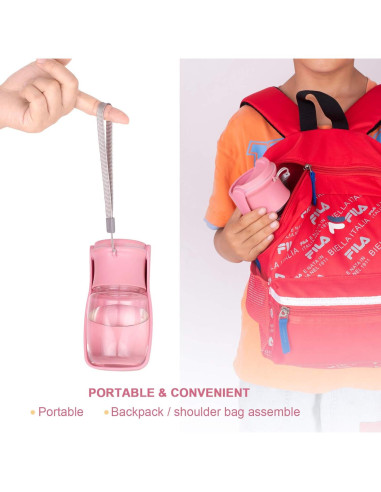Botella de Agua Plegable AIKIDS 550ml Rosa para Perros y Gatos