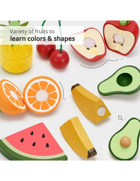 Conjunto de Comida de Juguete de Madera PairPear Frutas 3+ Años Conjunto de Comida de Juguete de Madera PairPear Frutas 3+ Años