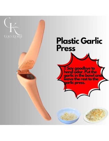 Prensa de Ajo Manual COO KORA de Plástico Salmón 18 cm