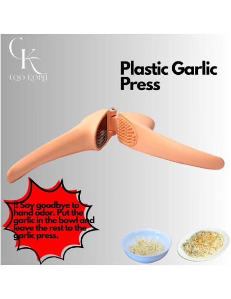 Prensa de Ajo Manual COO KORA de Plástico Salmón 18 cm Prensa de Ajo Manual COO KORA de Plástico Salmón 18 cm