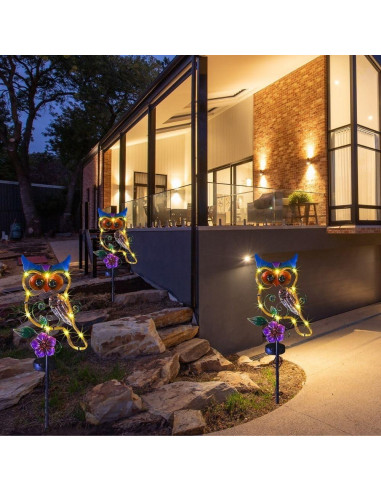 Luz Solar Decorativa de Jardín Siegaoo 105.4 cm Búho