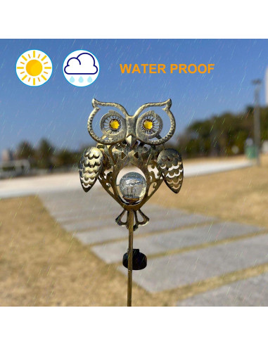 Estaca de Luz Solar Búho ARTCOS Impermeable 102.87 cm