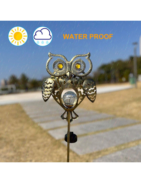 Estaca de Luz Solar Búho ARTCOS Impermeable 102.87 cm Estaca de Luz Solar Búho ARTCOS Impermeable 102.87 cm