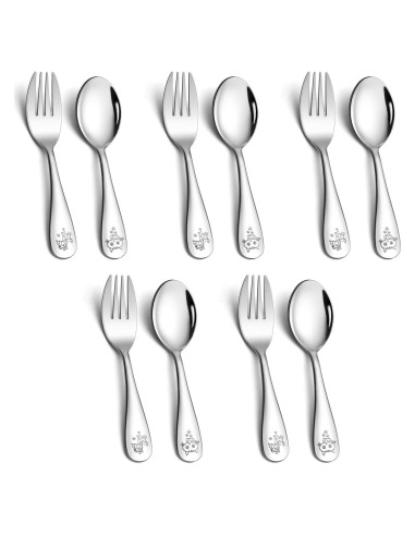 Set de Cubiertos para Niños LIANYU 10 Piezas Acero Inoxidable